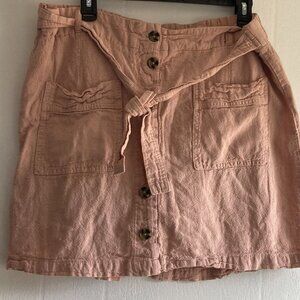 JUNIPER + LIME Short Skort linen Rayon Skirt Shorts Sash Waist Preppy Coastal XL